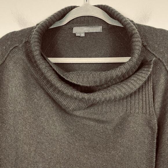 360 Cashmere Sweater Size XS Cocoa Brown Jordana Cowl Neck Wrap Lagenlook Boho - Picture 4 of 11